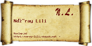 Náray Lili névjegykártya