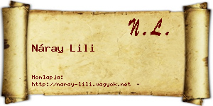 Náray Lili névjegykártya