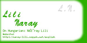 lili naray business card